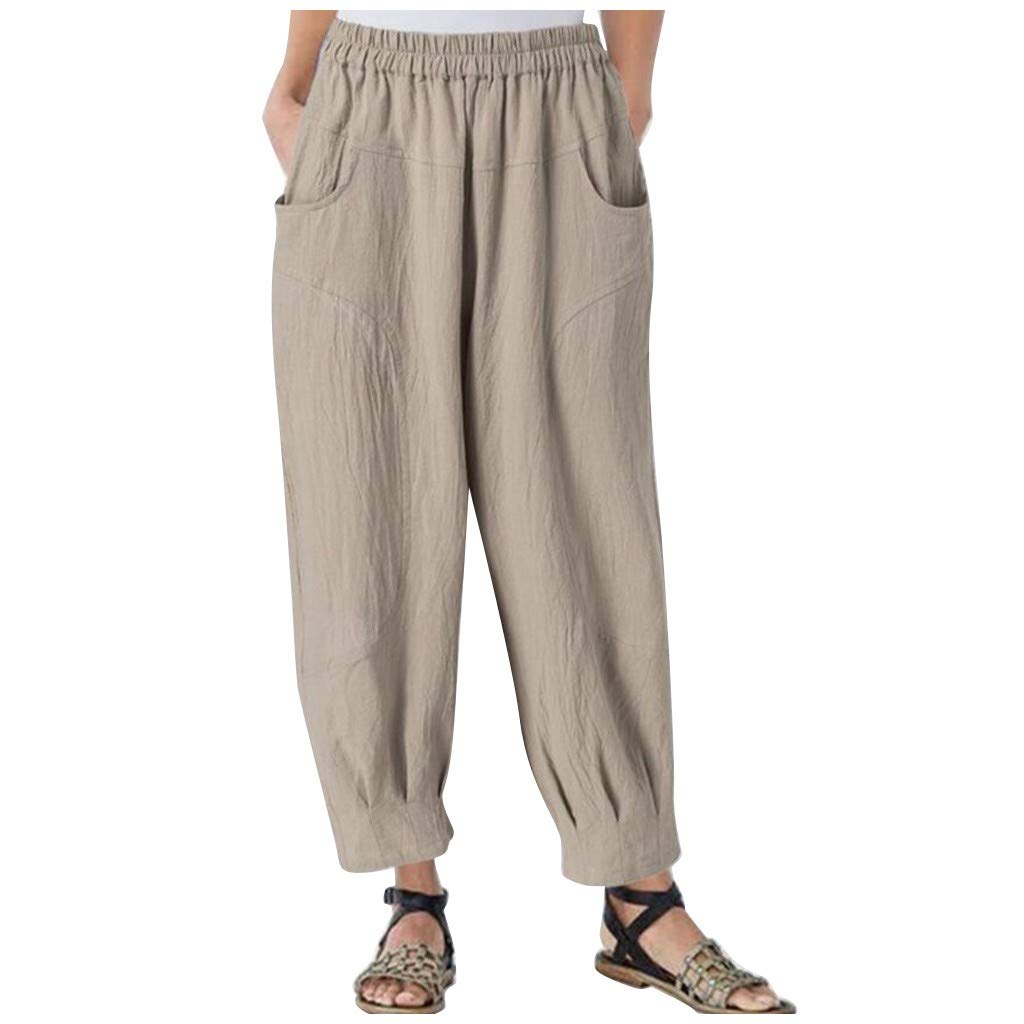 KLFGJ Women's Harem Pants - Solid Color Long Aladdin Yoga Bloomers for Summer | Comfortable Loose Fit for Yoga, Lounge & Boho Fashion
