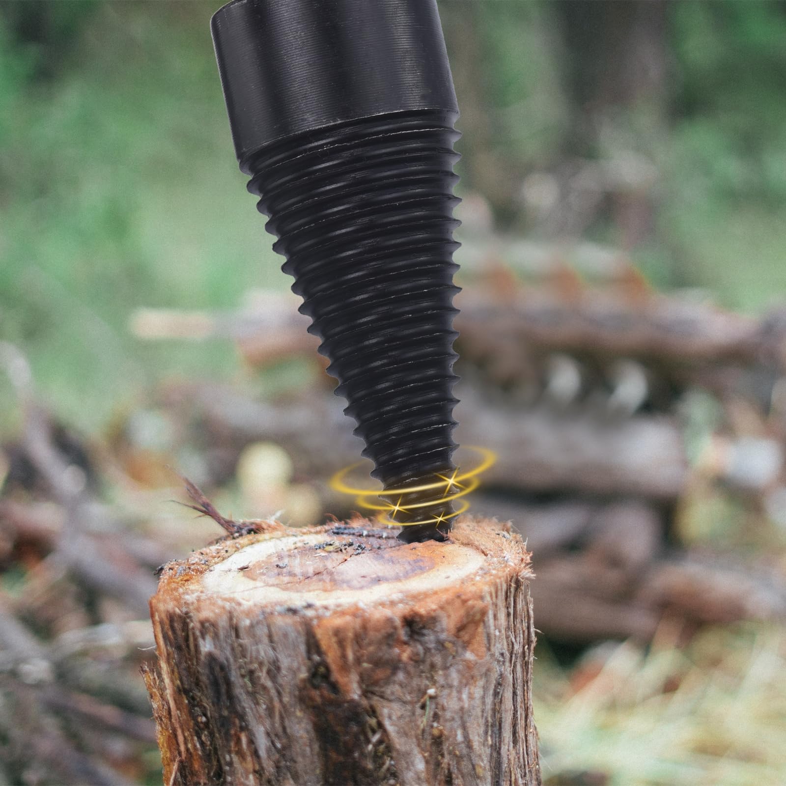 50mm Firewood Log Splitter Drill Bit Set - 7Pcs Removable Cone Screw Driver Bits with Shafts for Electric Drills | Perfect for Home Firewood Splitting, DIY Woodworking & Outdoor Camping