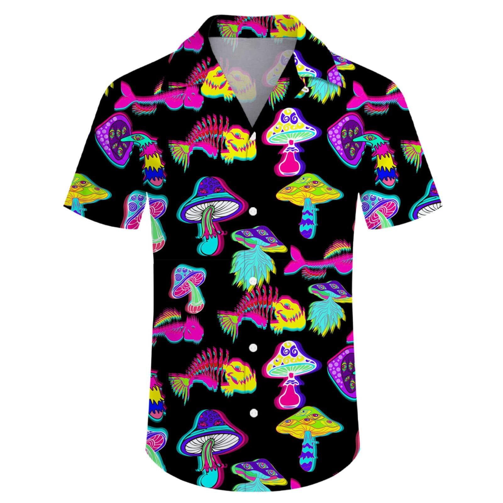 Hawaiian Shirt and Shorts Set for Men - 2 Piece Summer Outfit with Bucket Hat | Beach Vacation, Luau Party, Casual Wear