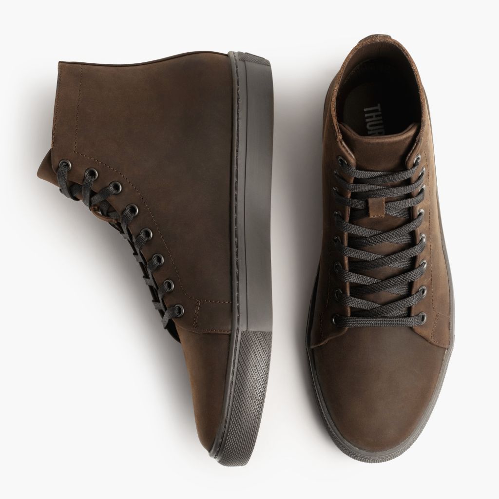 Premier High Top Sneakers for Men & Women - Comfortable Tobacco Brown Casual Shoes for Walking, Running & Streetwear Fashion