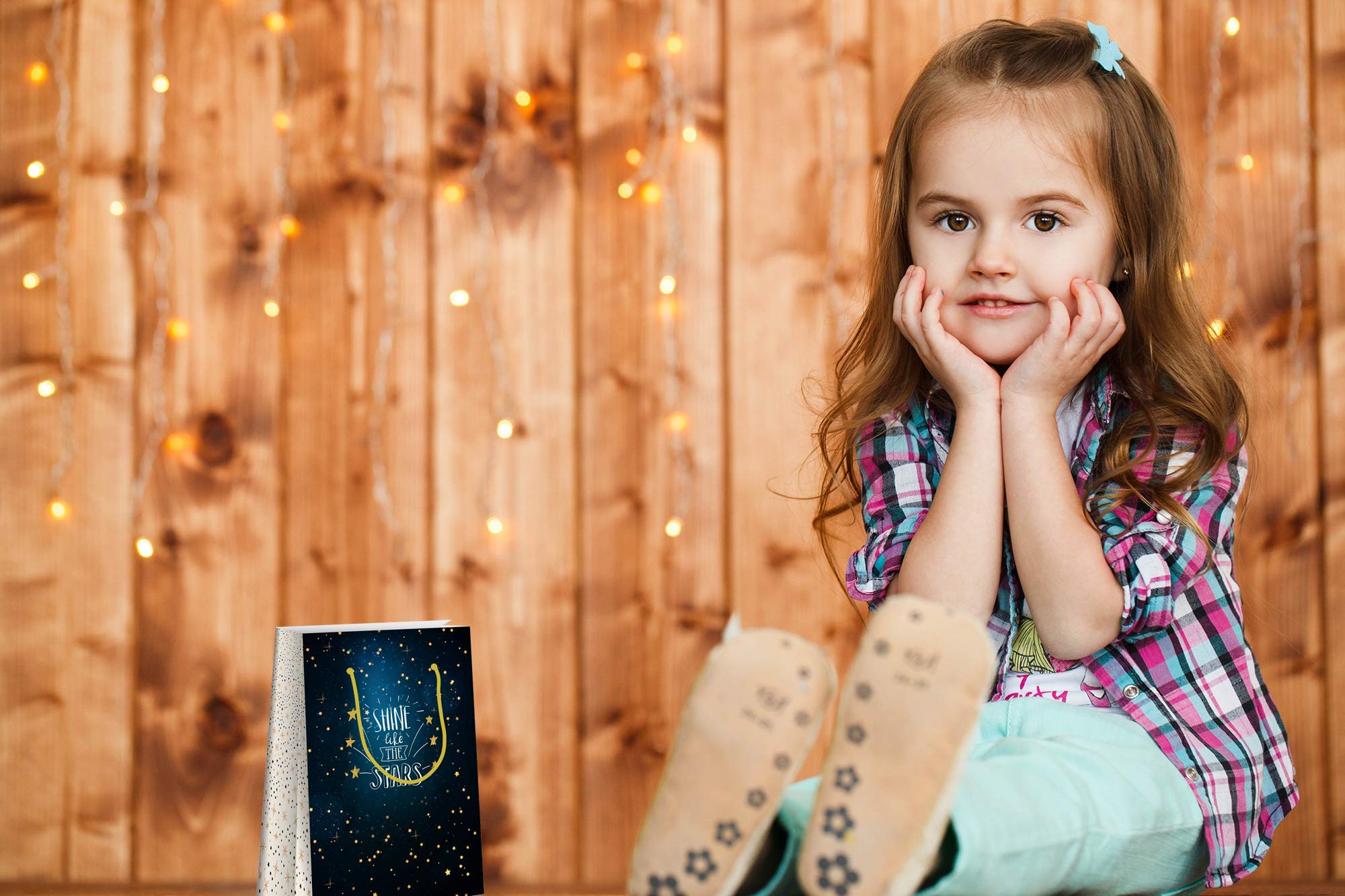 LARZN Premium Twinkle Twinkle Little Star Party Favor Bags - 12 Pack | Birthday Party Decorations, Baby Shower Supplies, Goodie Bags for Kids | Perfect for Birthday Celebrations, Baby Showers & Holiday Events