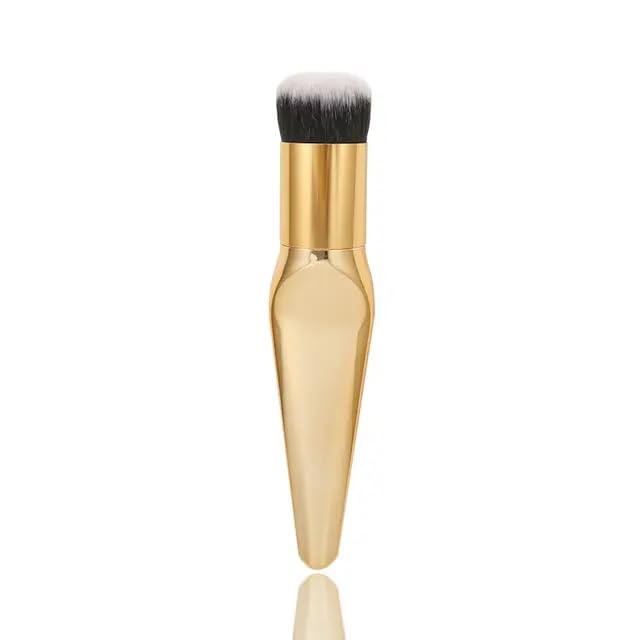 BANIRA Makeup Blender Brush - Soft Face Brush with Comfortable & Durable Bristles for Easy Blending (Golden) | Perfect for Liquid, Cream & Powder Foundation Application