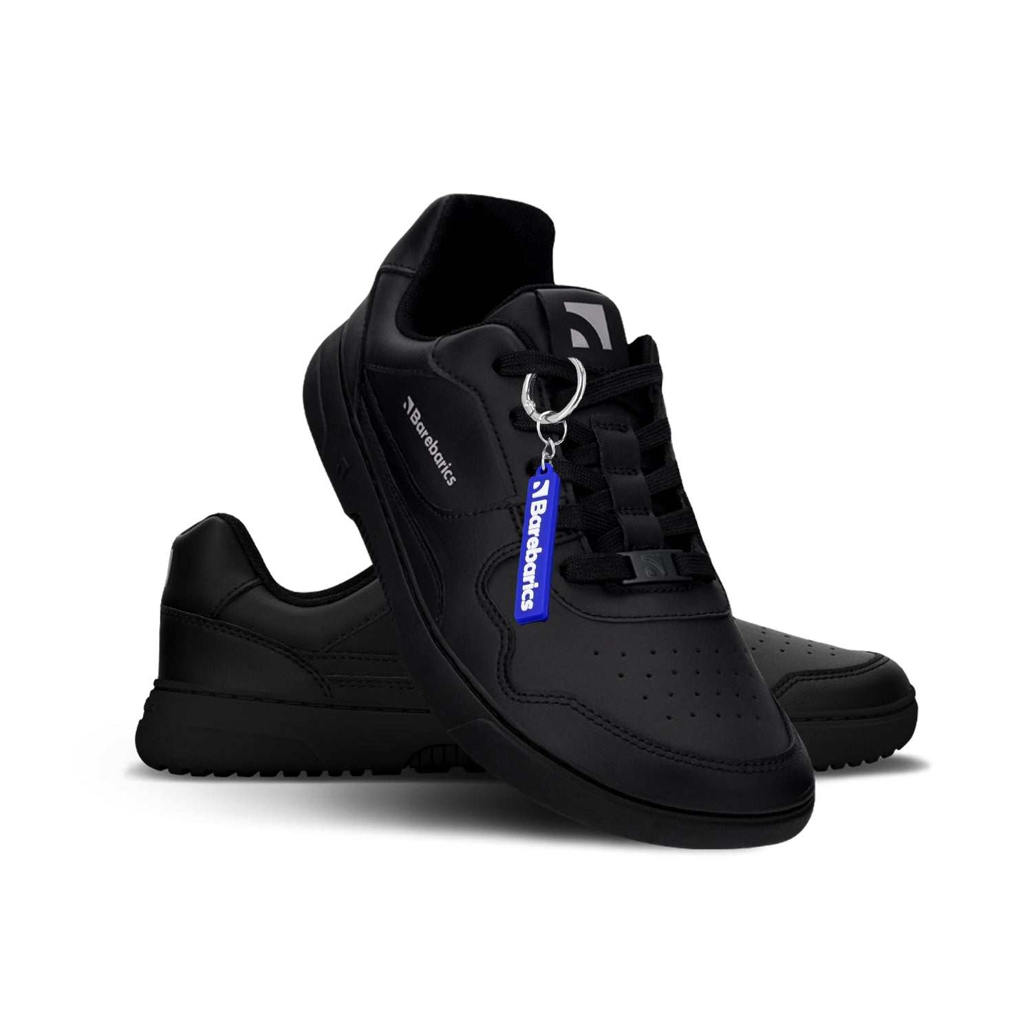 Barefoot Sneakers Barebarics Zing - All Black Leather Unisex Shoes for Men & Women | Comfortable Minimalist Walking & Running Shoes for Gym, Travel & Everyday Wear