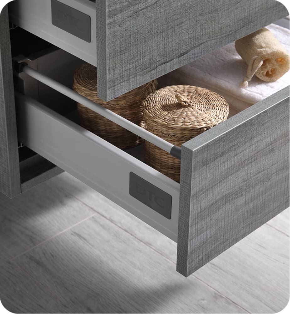 Fresca Catania 24 Inch Modern Wall Mounted Bathroom Vanity in Ocean Gray - Sleek Storage Cabinet for Small Bathrooms (Sink Not Included) | Perfect for Powder Rooms, Guest Baths & Contemporary Home Decor
