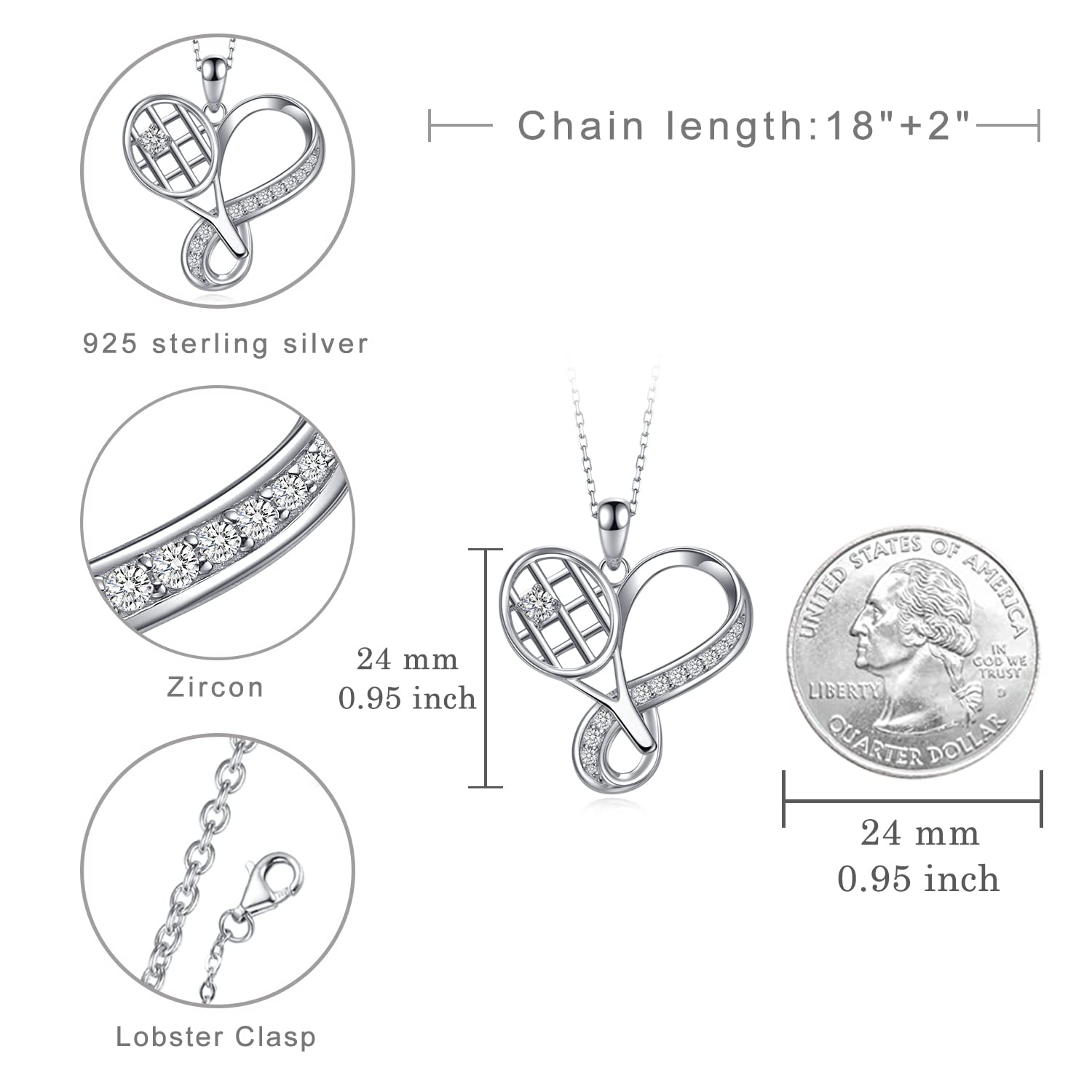 925 Sterling Silver Sports Necklace for Women - Volleyball, Tennis, Soccer, Basketball, Pickleball, Baseball Jewelry | Perfect Gift for Female Athletes & Sports Fans | Wear to Games, Workouts & Everyday Life