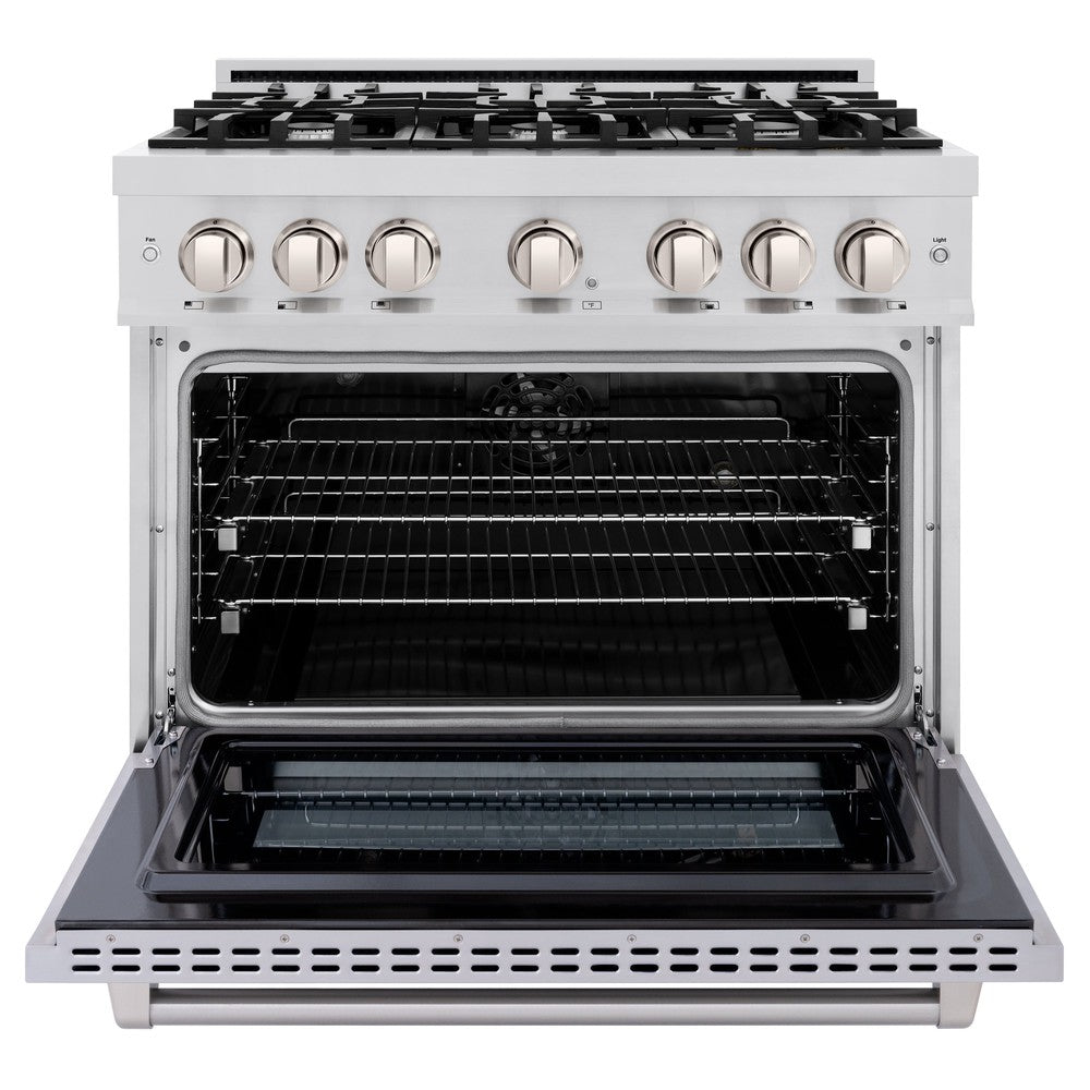 ZLINE 36-Inch 5.2 cu.ft Stainless Steel Dual Fuel Range - 6 Burner Gas Cooktop & Electric Convection Oven (HDR36) | Perfect for Professional Home Chefs & Modern Kitchens