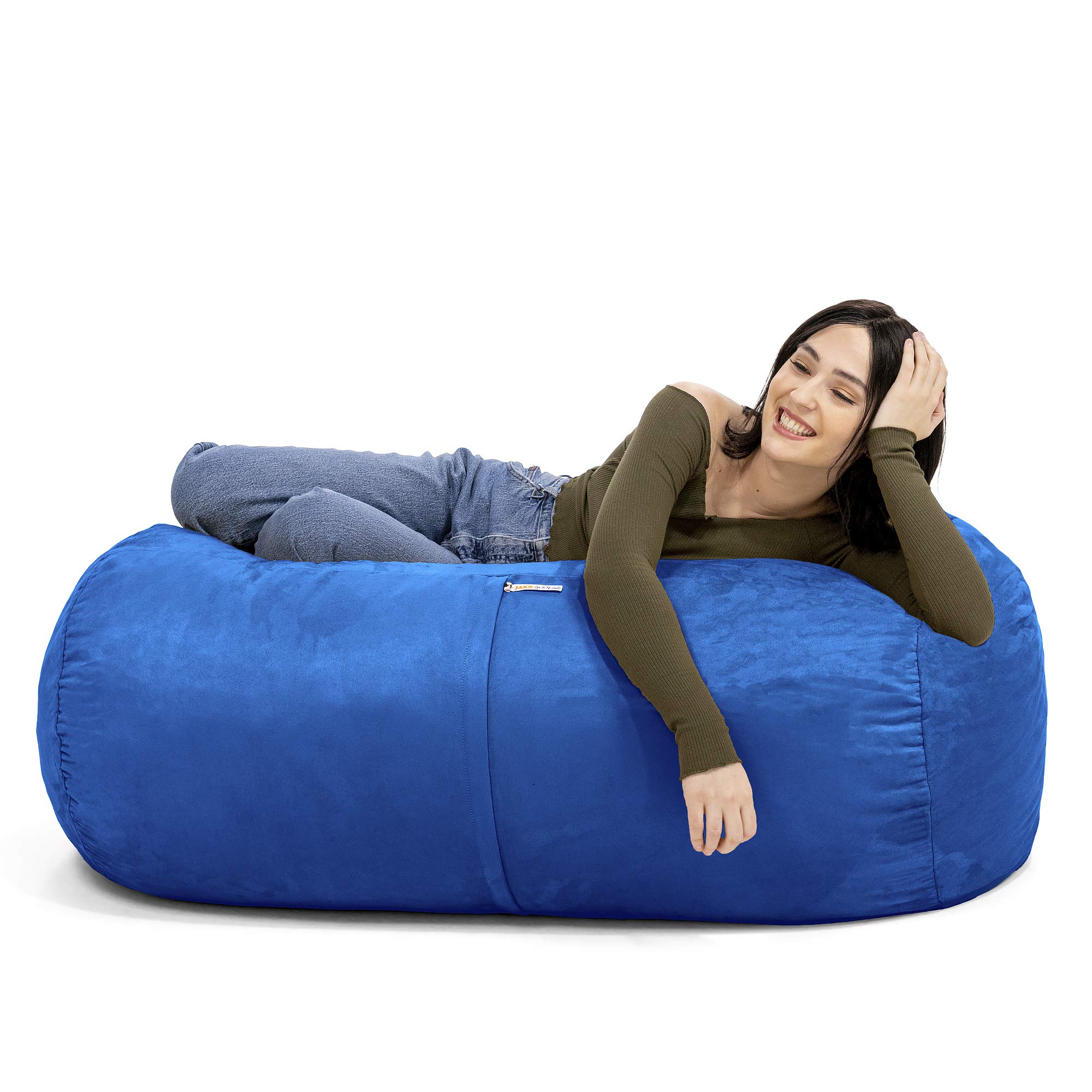 Jaxx Sofa Saxx Bean Bag Lounger - 4-Foot Oversized Comfortable Chair for Adults & Teens, Soft Blueberry Fabric - Perfect for Living Room, Game Room, Dorm & Relaxation