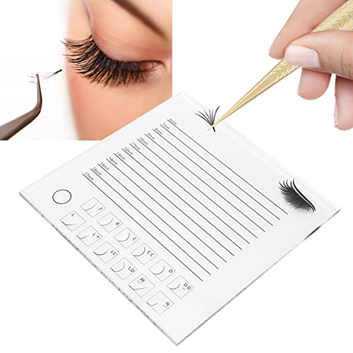 20x20cm Clear Eyelash Extension Tray with Measurement Scale - Professional False Eyelash Display Organizer & Grafting Tool (Single Row) - Perfect for Salon, Spa & DIY Lash Artists