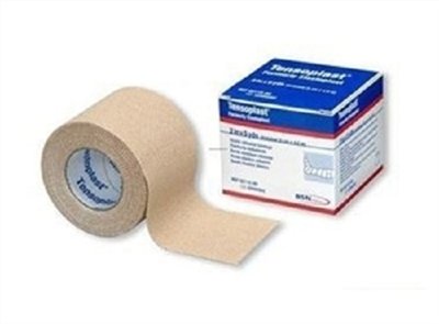 Tensoplast Tan 04414001 Athletic Elastic Adhesive Bandage - 4 Inch x 5 Yards, Tan (16 Rolls per Case) - Ideal for Sports Injuries, First Aid & Joint Support