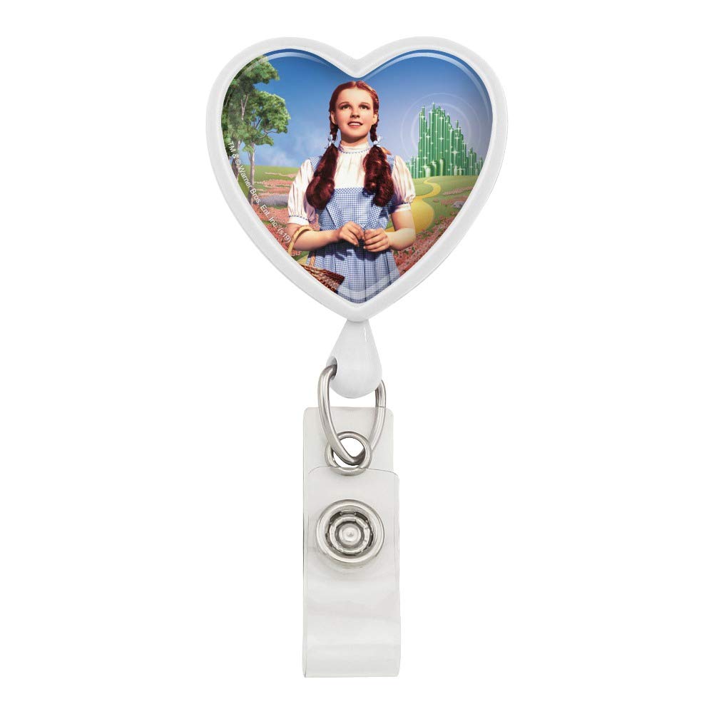 Wizard of Oz Dorothy Heart Lanyard Retractable Badge Holder - ID Card Reel with Character Design for Work, Conventions & Cosplay