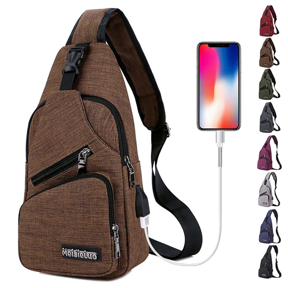 Lightweight Travel Gym Bike Sling Bag - Waterproof Shoulder Backpack with USB Charging Port for Men & Women - Perfect for Cycling, Workout, Commuting & Outdoor Adventures