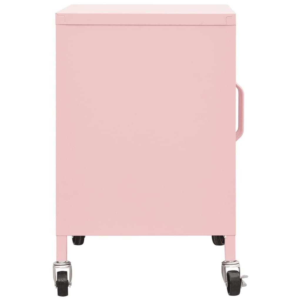 2-Door Steel Storage Cabinet with Adjustable Shelf & 4 Wheels - 23.6