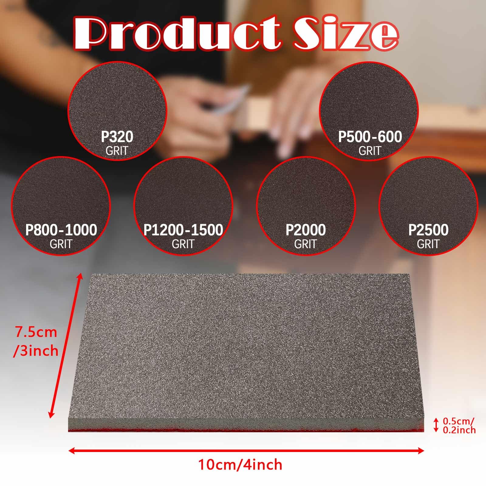 20-Piece Sanding Sponge Set (320-2500 Grit) - Wet/Dry Soft Foam Sanding Blocks for Wood, Metal, Drywall, Furniture & Crafts - Rust Removal & Polishing - Perfect for DIY Projects, Home Renovation & Model Making