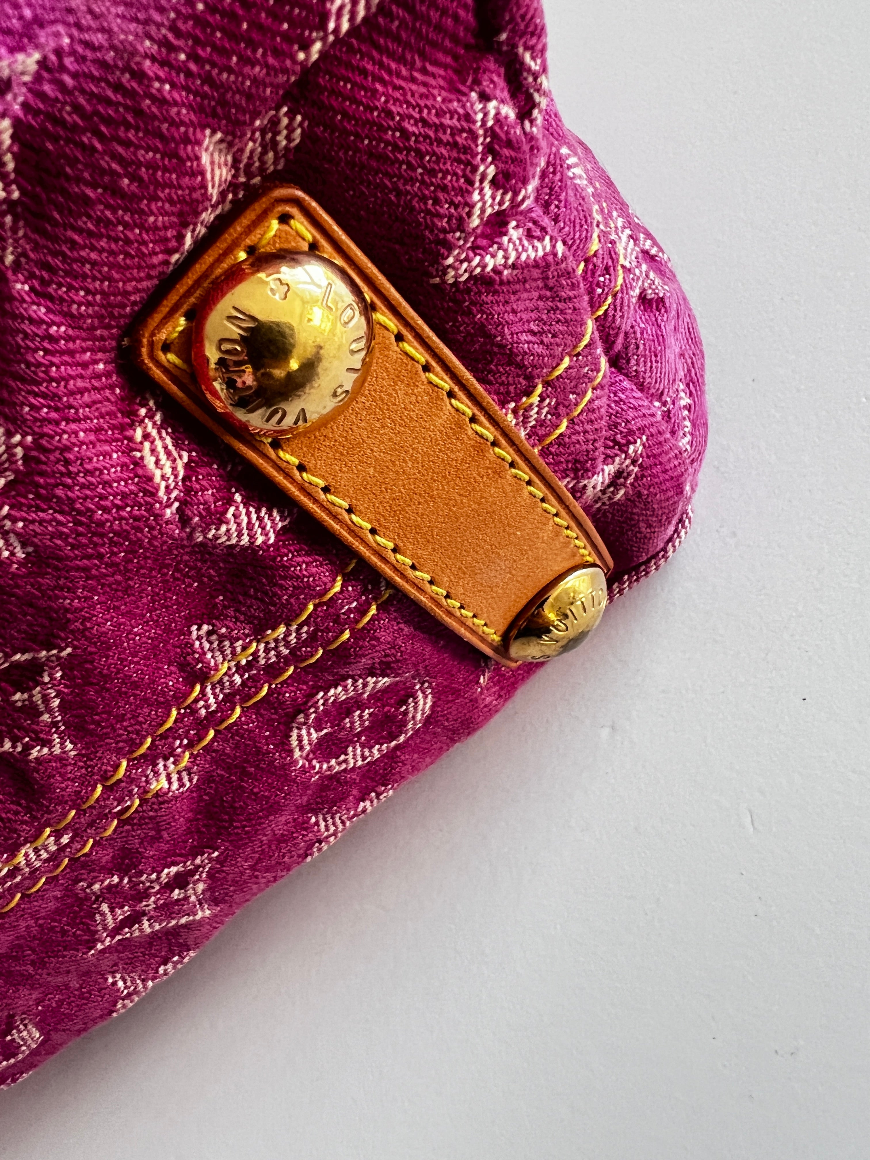 Louis Vuitton Pink Denim Shoulder Bag for Women - Fashionable Crossbody Purse for Casual Outings, Travel & Everyday Use