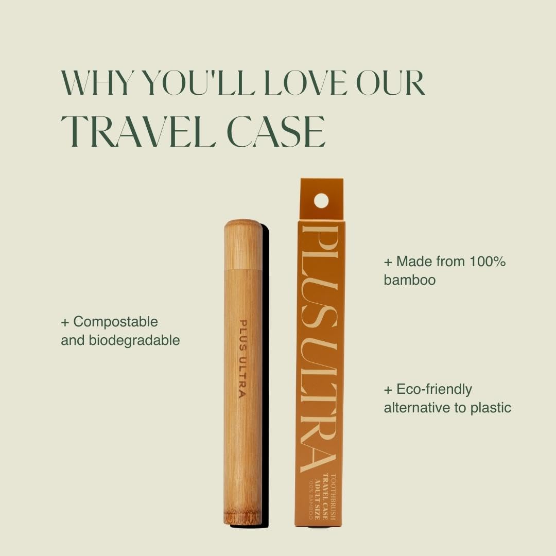 Premium Bamboo Travel Toothbrush Case for Adults - Eco-Friendly & Compact Storage for Travel, Gym, and Daily Use
