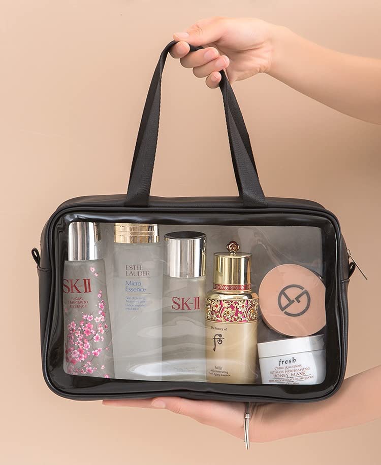 Bluwings Waterproof Hanging Toiletry Bag for Travel - Portable Cosmetic Organizer with Premium Zipper - Makeup Pouch & Wash Bag for Women, Men & Girls (Black) - Perfect for Camping, Gym & Airplane Carry-On