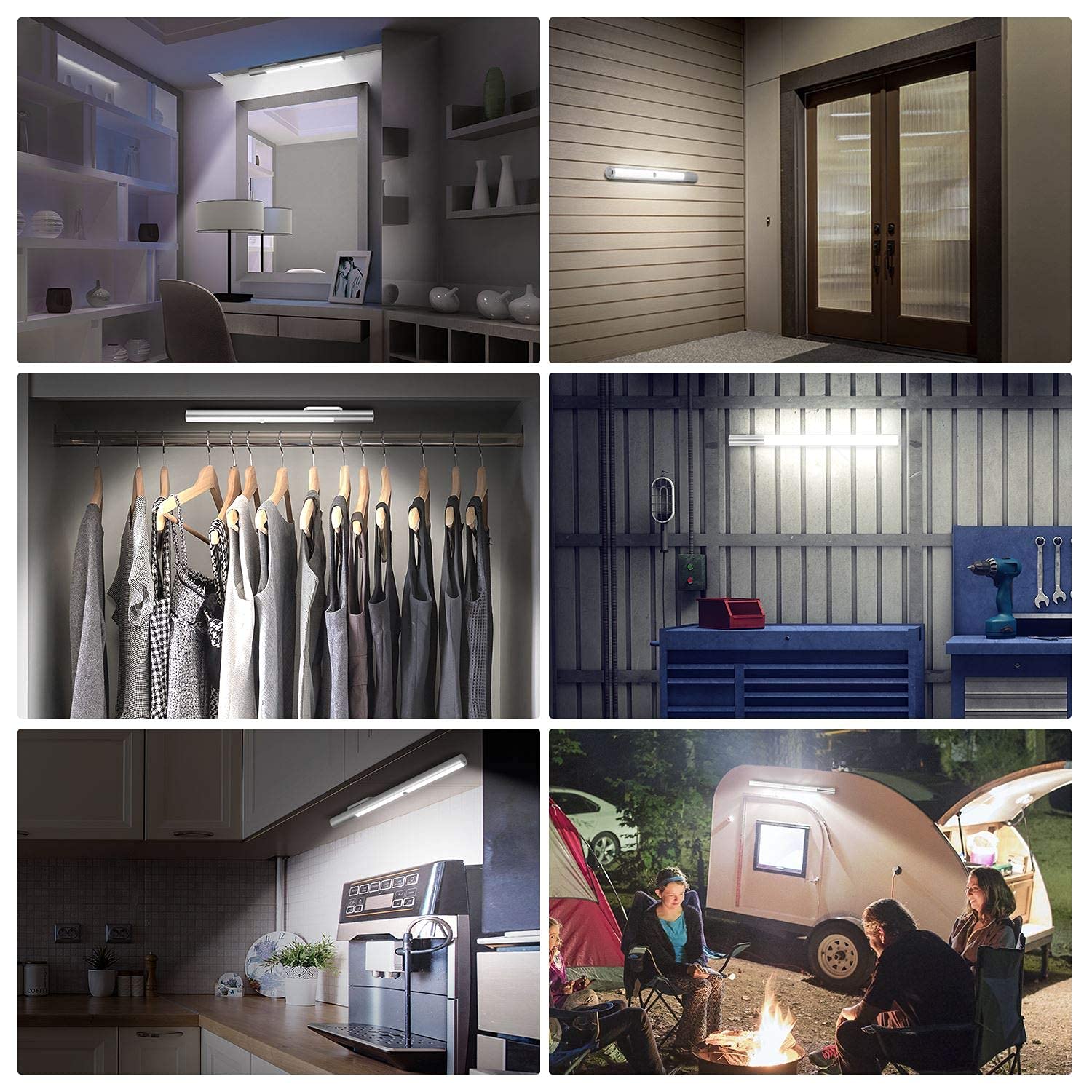 BLS T401 6000K Cool White & T402 4000K Neutral White LED Closet Lights - Battery Powered, Motion Sensor Activated Wireless Lighting for Wardrobes, Pantries, Hallways and Indoor Spaces