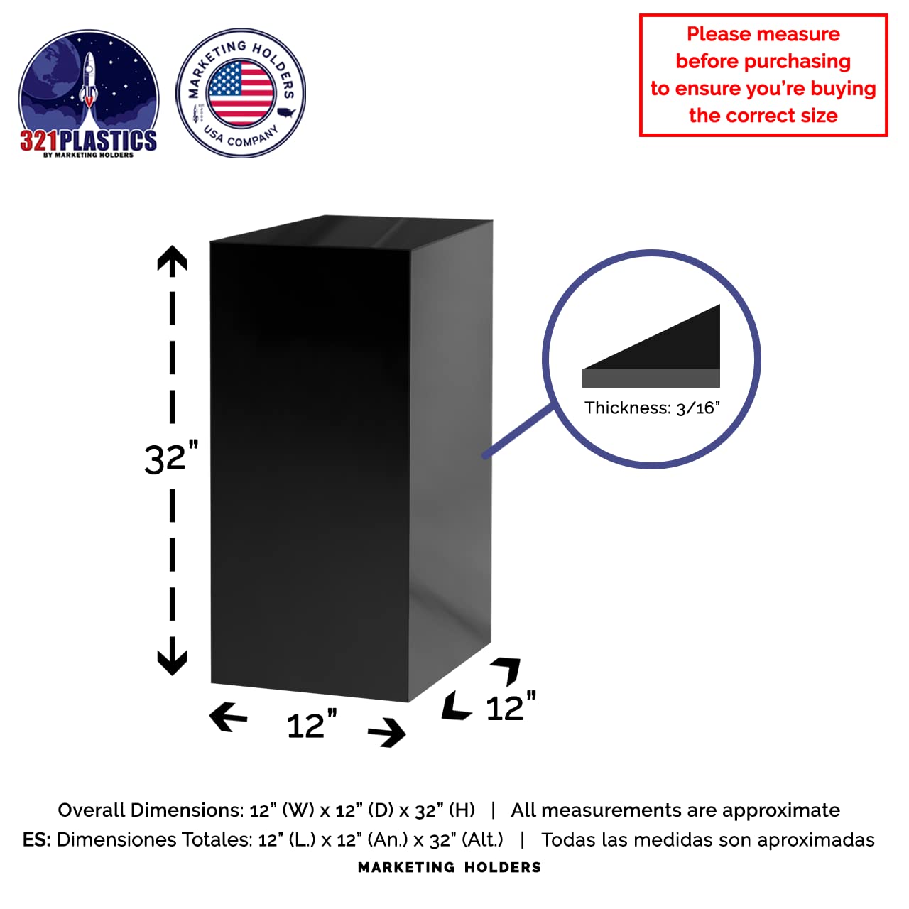 2 Pack Acrylic Display Riser Box - 12