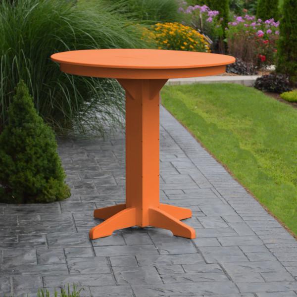 Eco-Friendly Recycled Plastic Round Bar Table - Durable Outdoor & Indoor Dining, Patio, Restaurant, Cafe, Bistro Use
