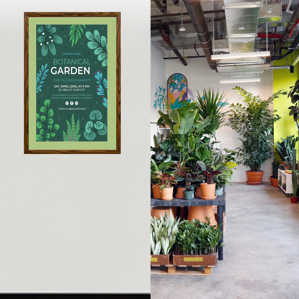 Premium 12x24 Designer Wood Snap Frames for Posters - 4 Wide Matboard Display - Perfect for Art Galleries, Home Decor & Office Presentations