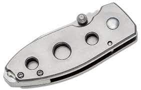 CRKT 2491 Squid Folding Pocket Knife - Stonewash Stainless Steel Blade & Handle - EDC, Camping, Hiking, Survival Gear