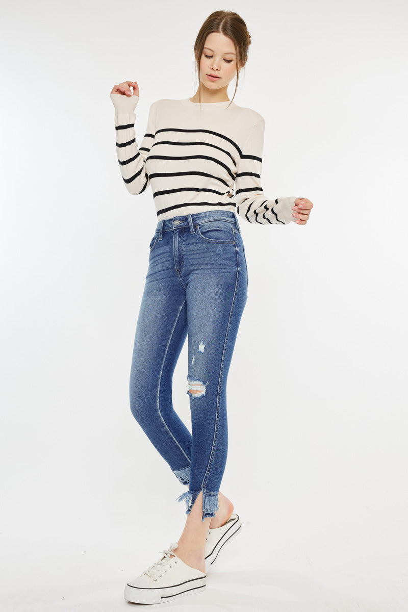 Safiya High Rise Ankle Skinny Jeans for Women - Stretchy Slim Fit Denim Pants - Perfect for Casual Wear, Office & Night Out