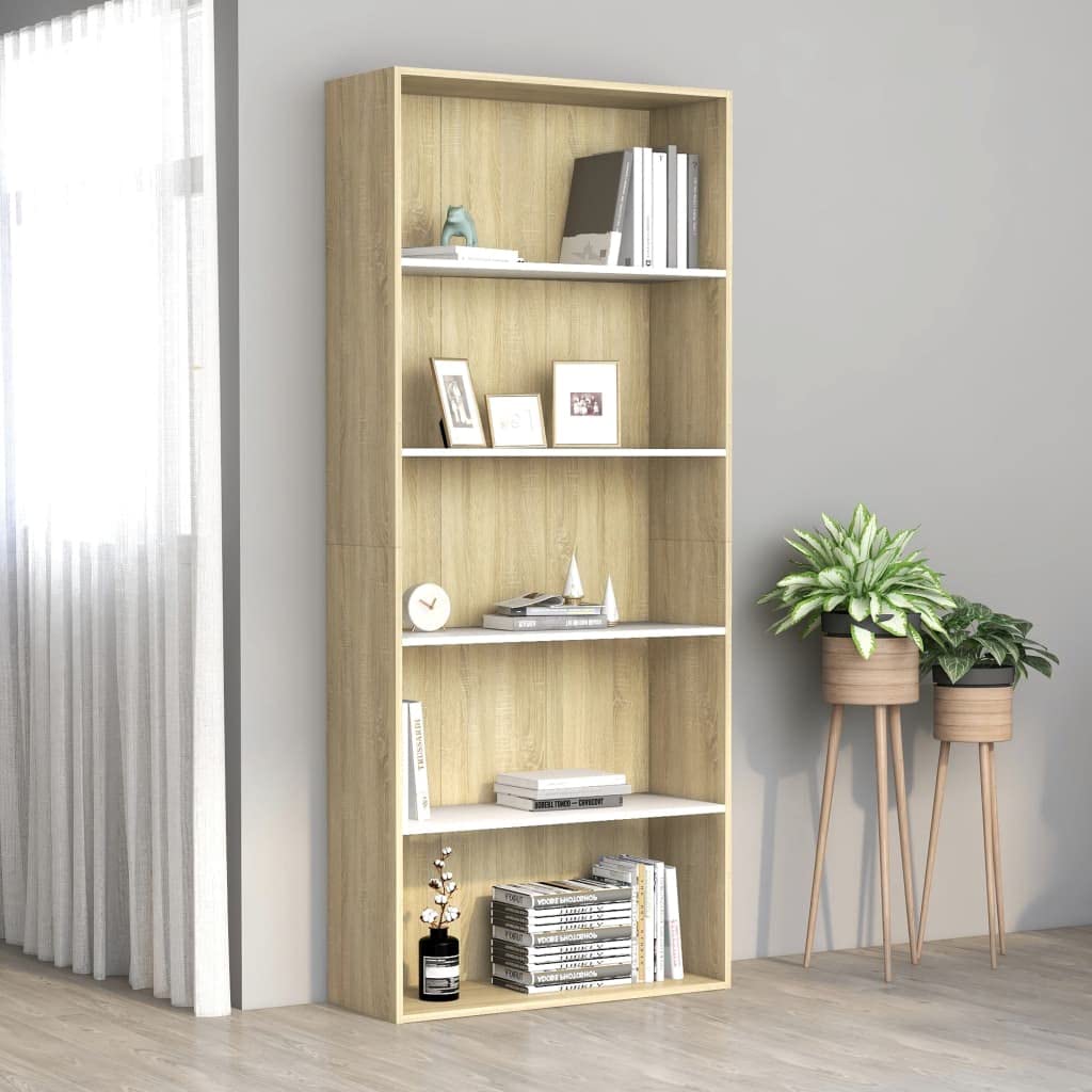 5-Tier Bookcase Storage Shelf - 31.5