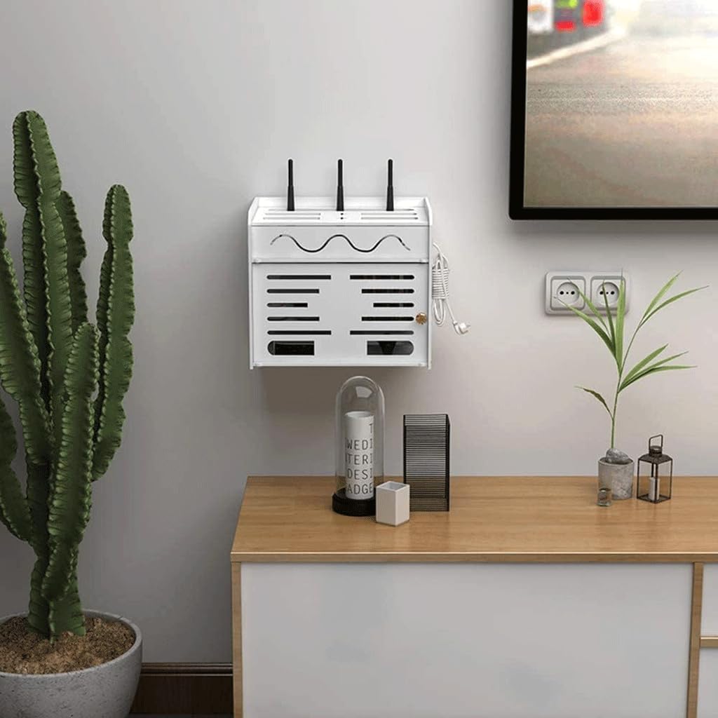 Dual-Purpose WiFi Router Storage Box - Wall & Desktop Cable Management Hider for Home & Office | Hide Power Strips & Organize Wires | Perfect for Home Decor & Workspace Organization