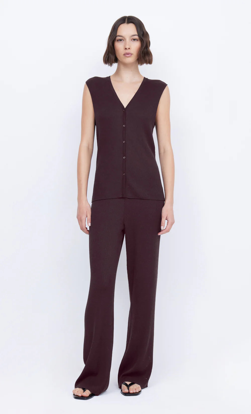 Amalfi Pants for Women - Comfortable Chocolate Brown High-Waisted Trousers for Work, Travel & Casual Wear