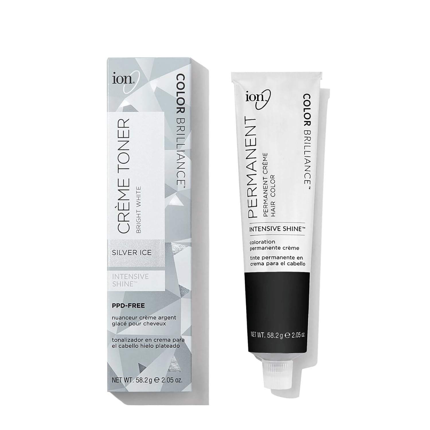 Ion Bright White Creme Toner - Silver Ice | Professional Hair Lightening & Toning Treatment for Blonde & Gray Hair | Salon-Quality Results at Home