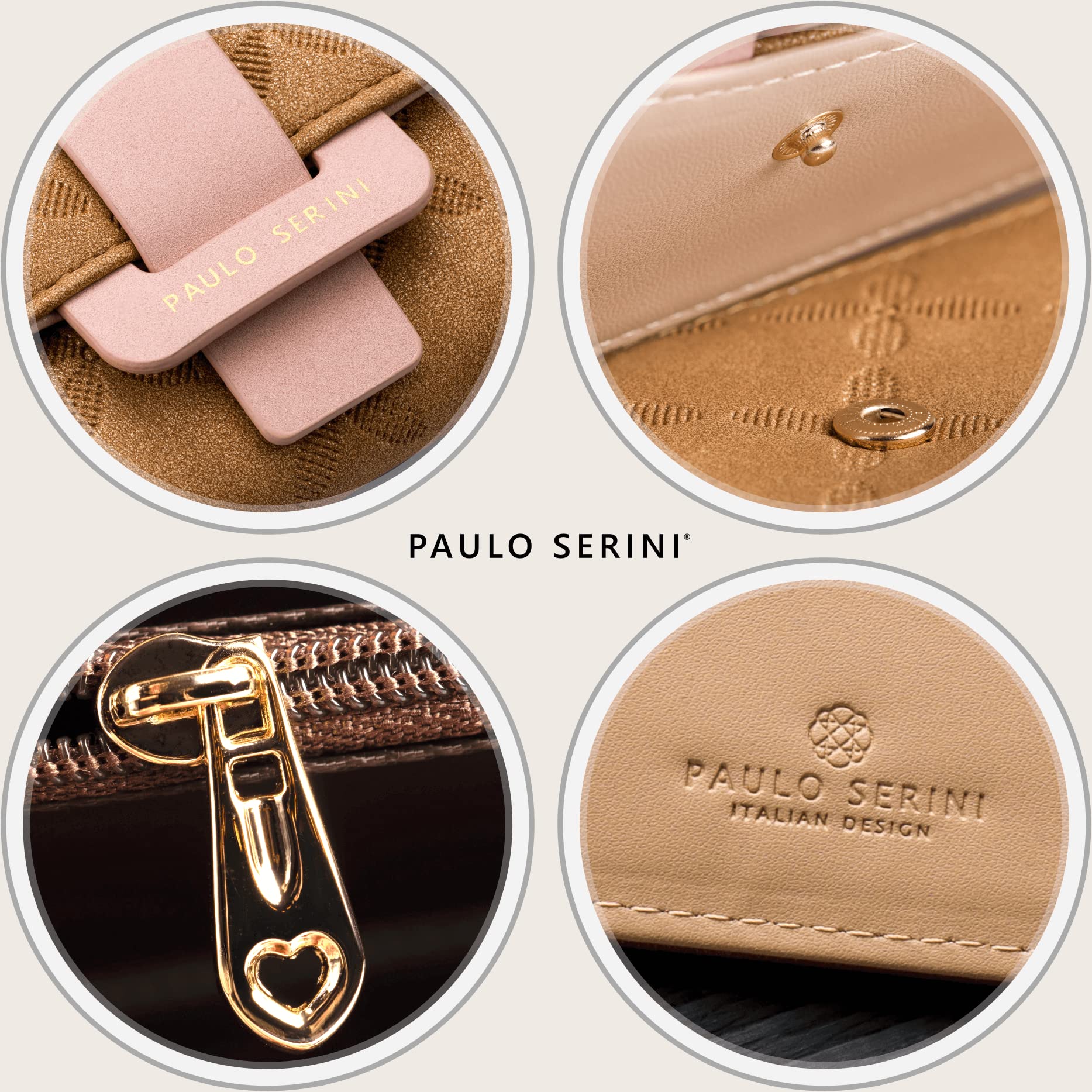 PAULO SERINI® Vegan Leather Wallet for Women - Slim RFID Blocking Card Holder with Coin Purse & Wrist Strap - Fashionable Crossbody Wristlet Clutch (9 Colors) - Perfect Gift for Birthday, Mother's Day & Daily Use
