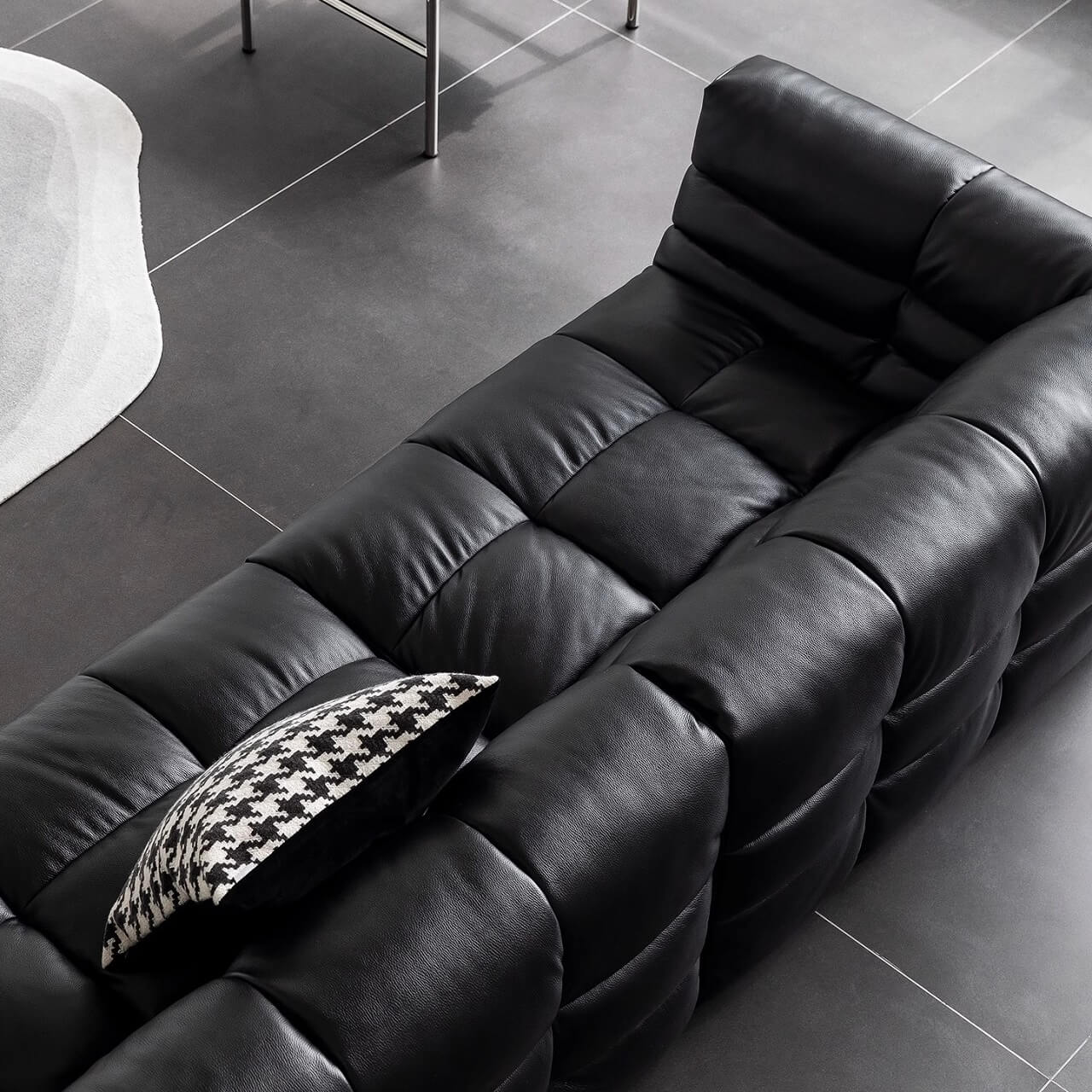 Modern Black Microfiber Leather Sectional Sofa with Solid Wood Frame - Comfortable L-Shaped Couch for Living Room, Home Theater & Office Lounge