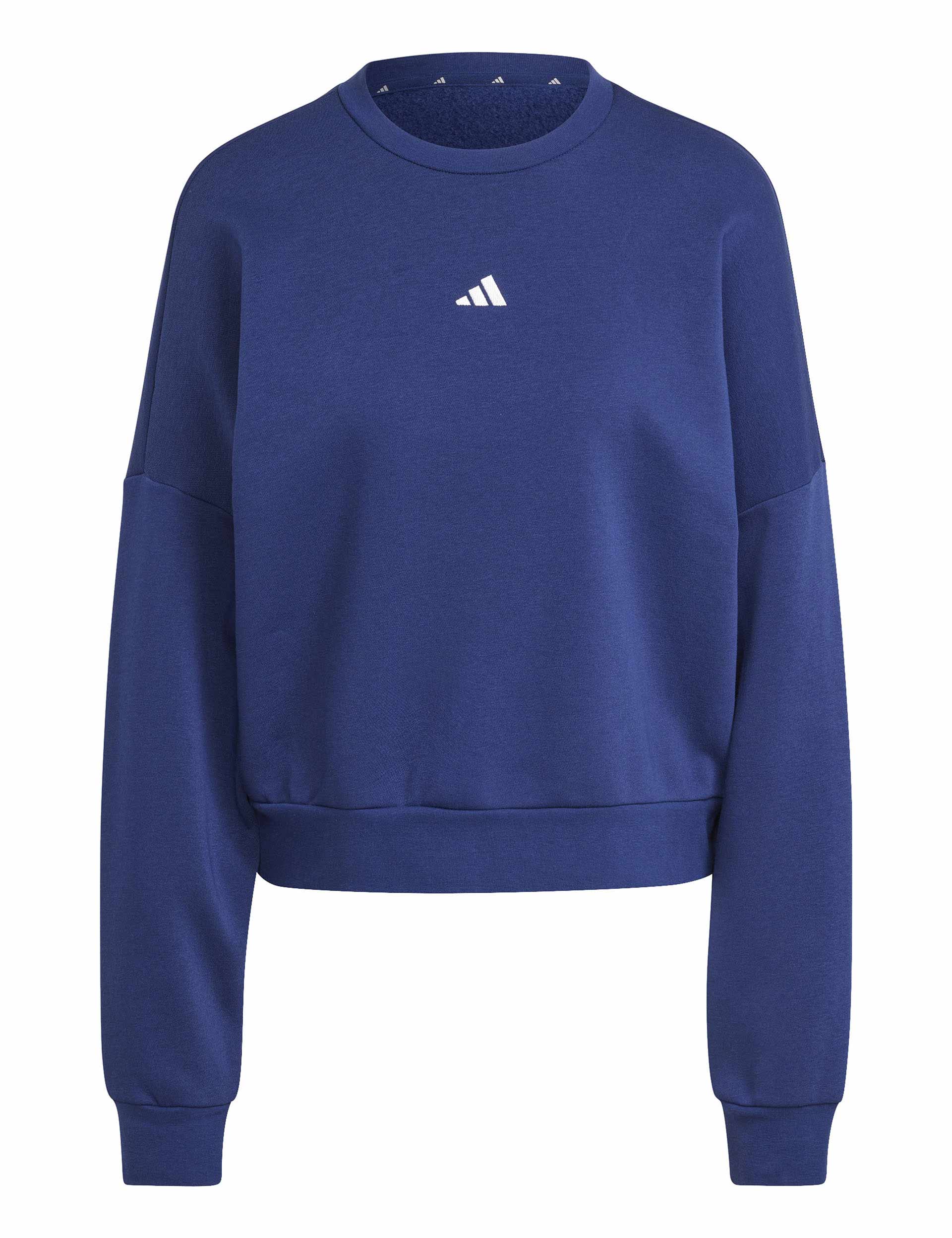 Essentials Small Logo Feelcozy Sweatshirt - Dark Blue & White | Comfortable Casual Pullover for Men & Women | Perfect for Lounge Wear, Gym, and Everyday Outfits