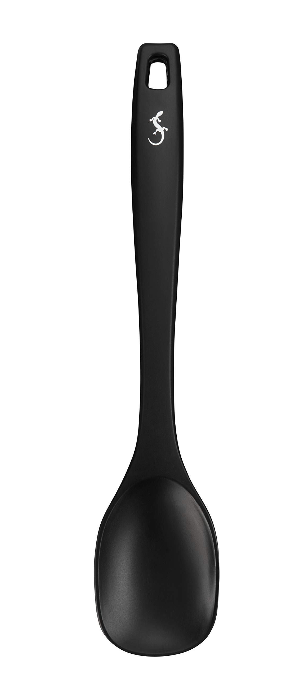 Lurch Germany Smart Silicone Cooking Spoon - 11 Inches (28cm) Heat-Resistant, Durable & Practical Kitchen Utensil for Baking, Stirring & Serving - Perfect for Non-Stick Cookware - Black