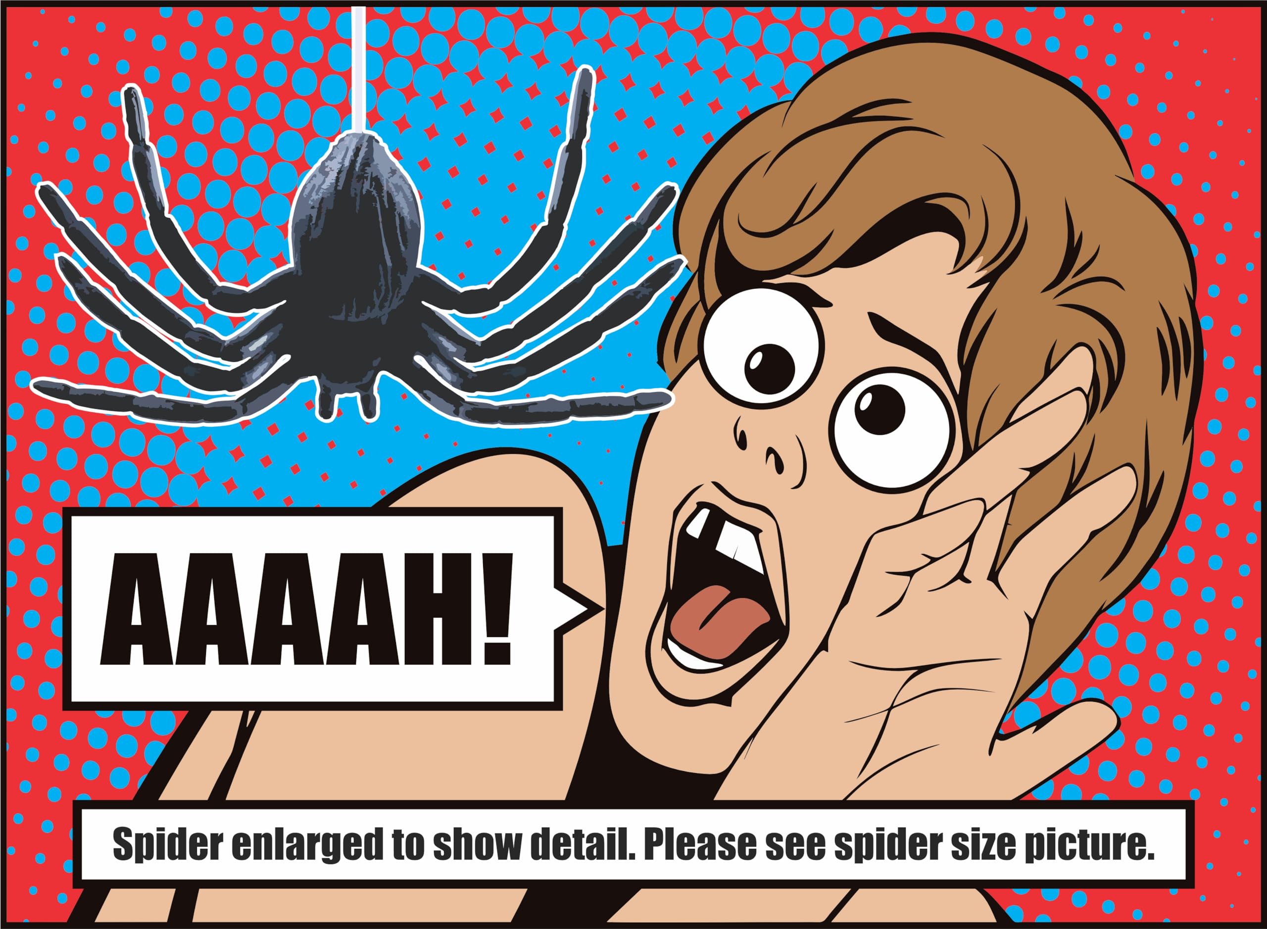 Realistic Fake Spider Prank Kit - Telescoping Antenna Stick with Adjustable Web String, Lifelike Dropping Spider for Halloween Pranks - Perfect for Office, Classroom, Parties & Home Decor - Funny Gag Gift for Kids, Adults & Prank Lovers