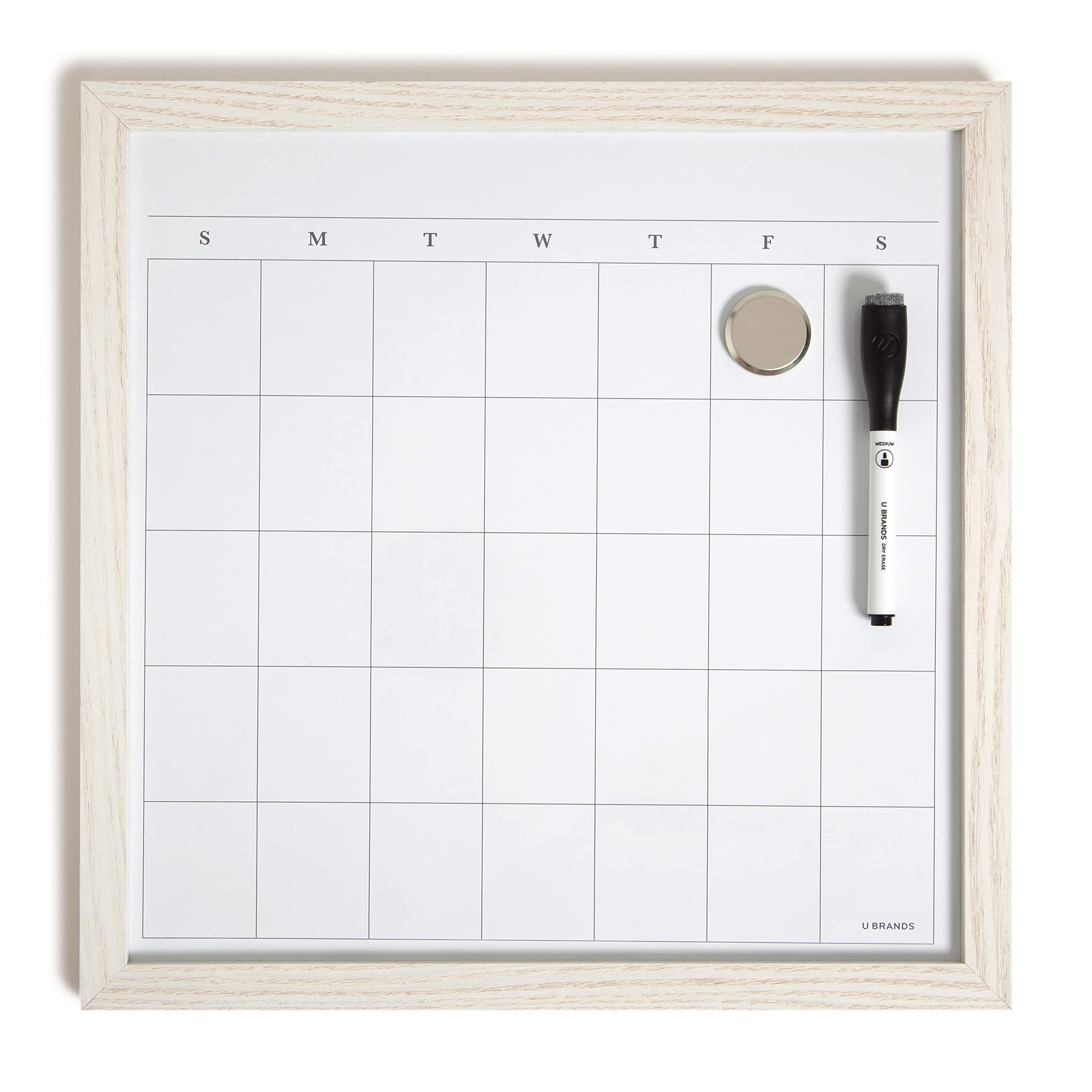 Rustic Dry Erase Calendar with White Wooden Frame - 14