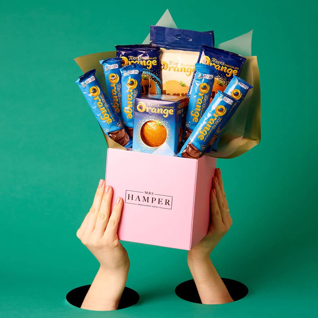 Luxury Chocolate Orange Bouquet - Elegant Baby Shower Gift Basket with Roses | Perfect for Newborn Celebrations & Special Occasions
