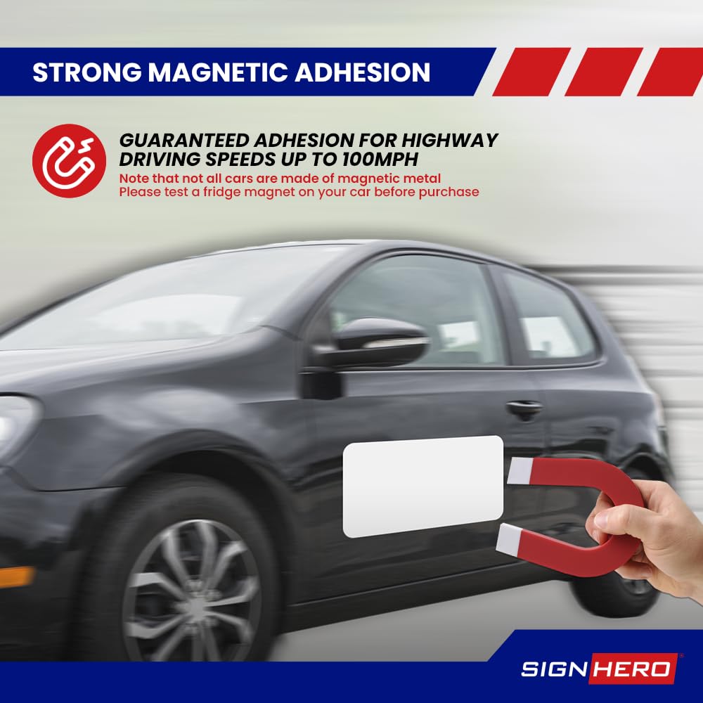 Blank Car Magnets (2 Pack) – USA-Made Round Corner Vehicle Magnets for Business Advertising, Logo Cover & Scratch Protection – Ideal for HOAs, Fleets & Personal Use