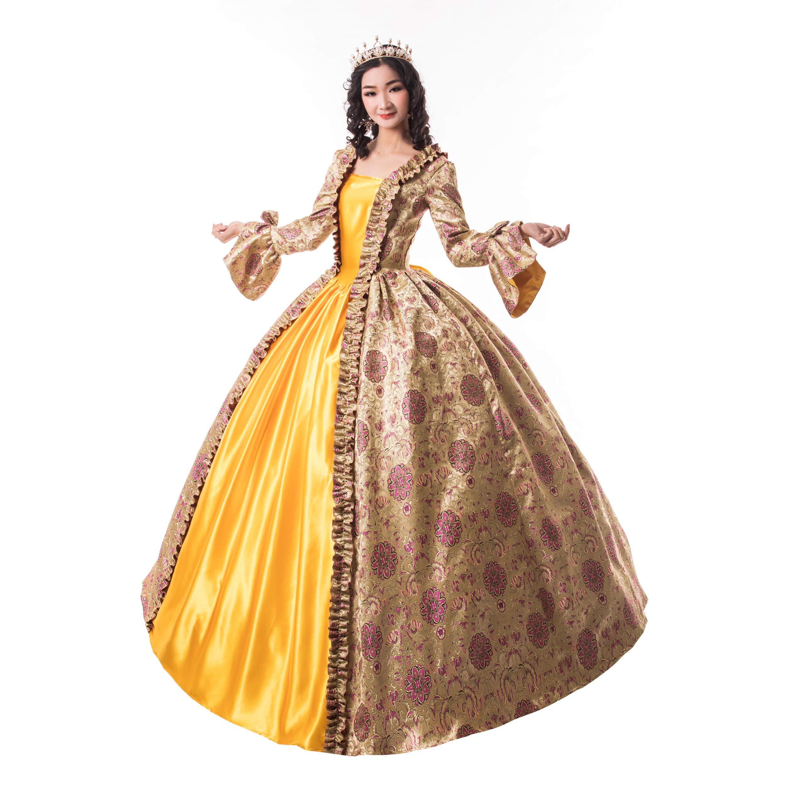 Victorian Renaissance Queen Dress for Women - Elegant Long Party Costume & Rococo Masquerade Ball Gown | Perfect for Halloween, Cosplay, Themed Parties & Historical Reenactments