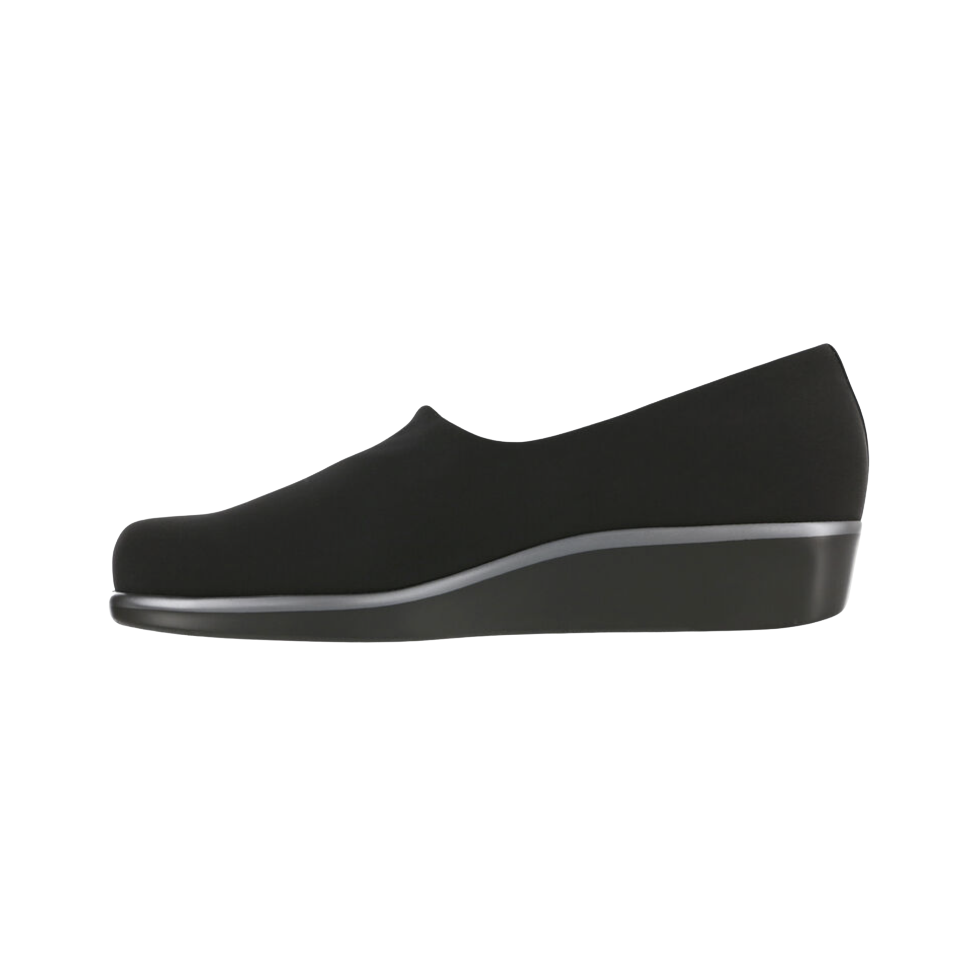 Women's Comfortable Slip-On Wedge Sandals - Black (Regular Width) | Casual Walking Shoes for Everyday Wear, Beach, and Travel