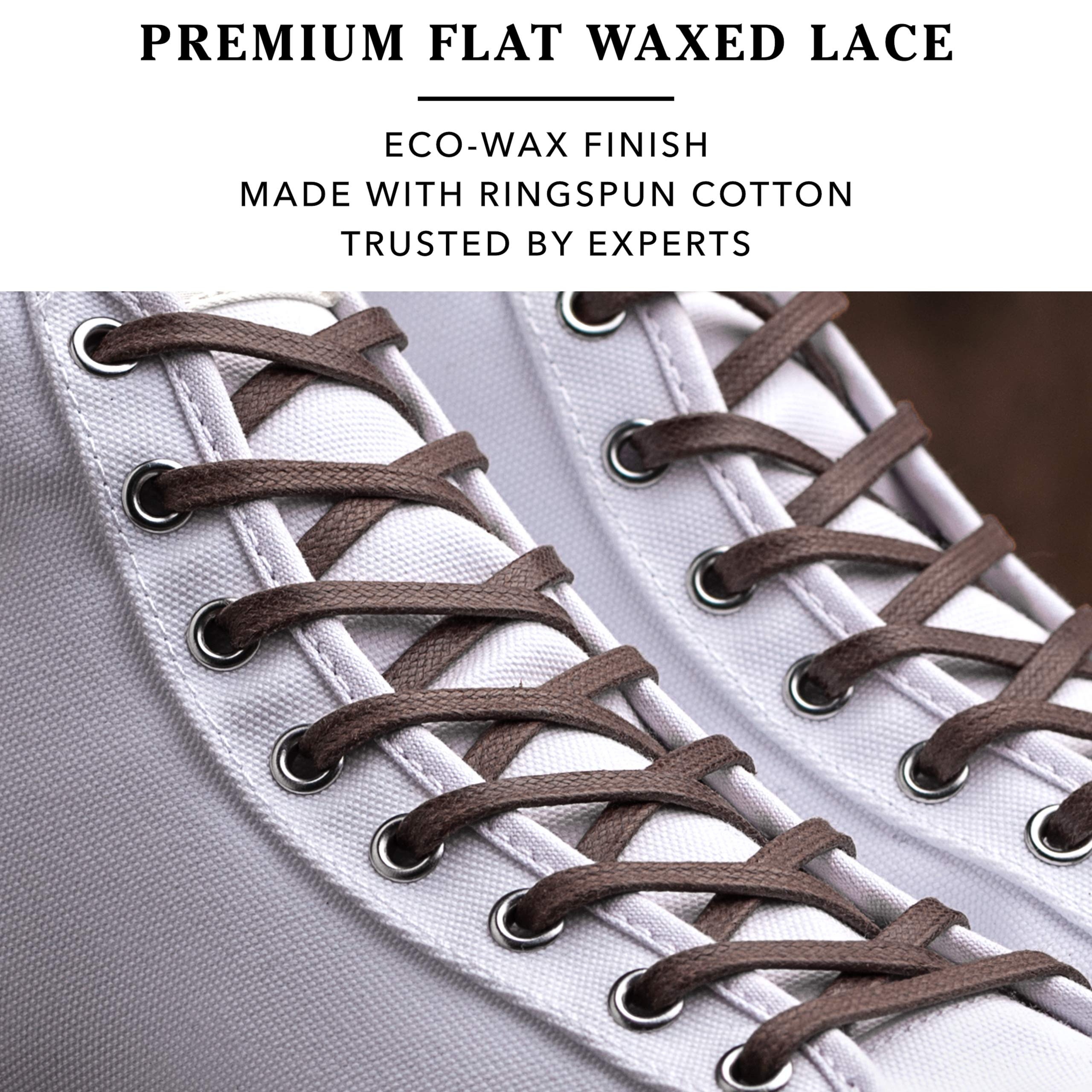 Premium Flat Waxed Cotton Boot Laces - Durable & Stylish Shoelaces for Work Boots, Hiking & Casual Shoes | Cobbler's Choice Replacement Laces for Men & Women | Perfect for Outdoor, Work & Everyday Wear