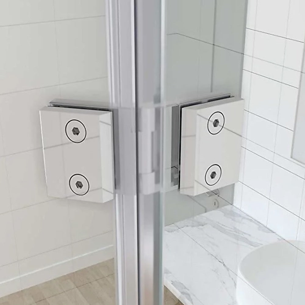180 Degree Brass Glass to Glass Shower Door Hinge in Gunmetal Finish - Heavy Duty Bathroom Hardware for Frameless Shower Enclosures - Perfect for Modern Home & Spa Renovations