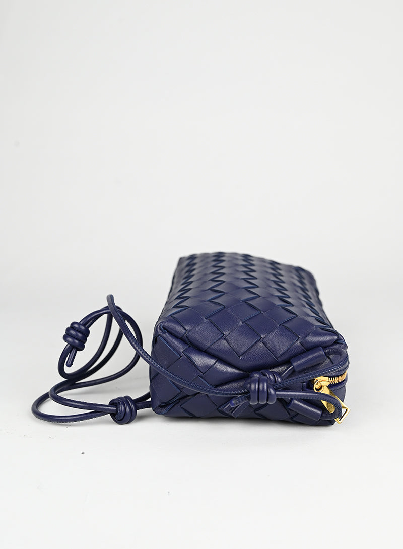 Bottega Veneta Blue Leather Crossbody Bag for Women | Luxury Designer Shoulder Purse | Perfect for Work, Travel & Evening Out