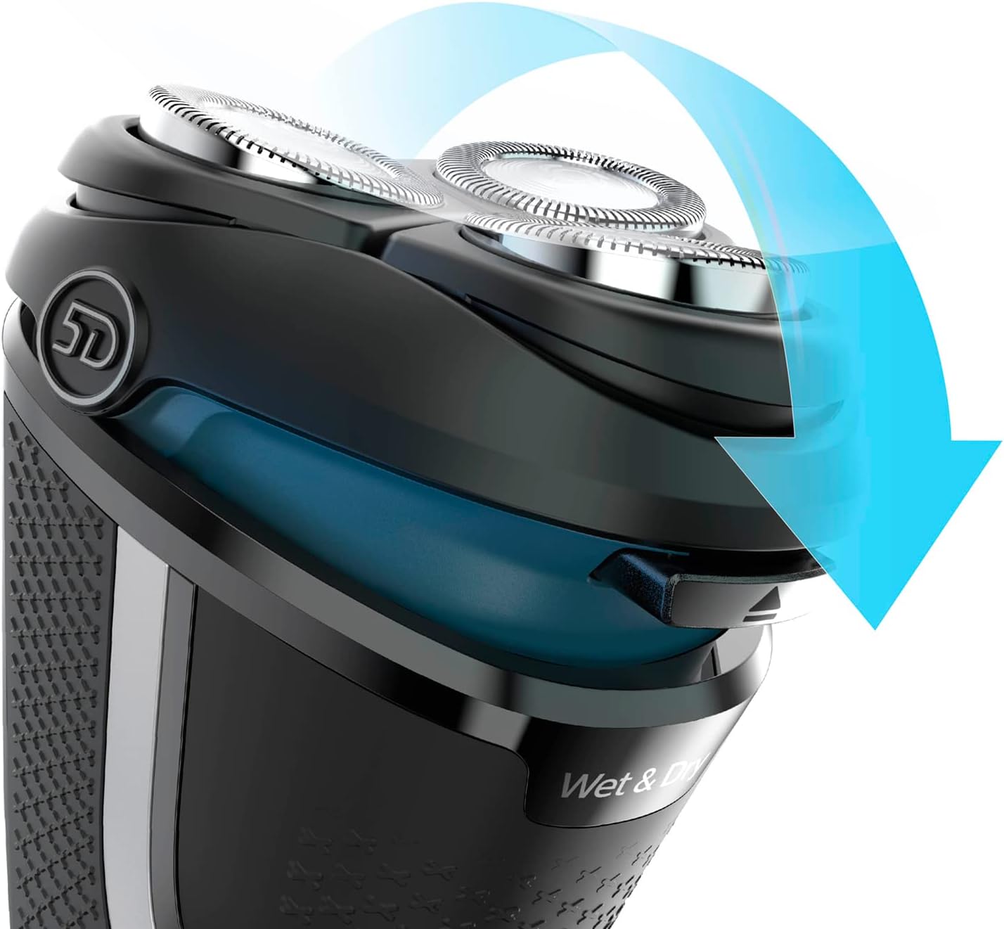 Philips Series 3000 Wet & Dry Electric Shaver for Men - 5D Pivot Flex Heads, Cordless Rechargeable, Blue - Perfect for Travel, Home & Gym Use
