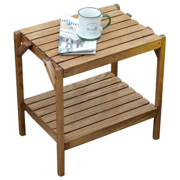 Solid Oak Wood End Table - Rustic Side Table for Living Room, Bedroom, or Office - Handcrafted Wooden Nightstand with Sturdy Construction