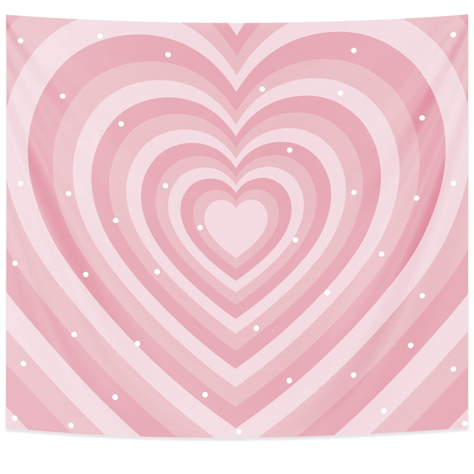 Pecfamly Light Pink Heart Girly Wall Tapestry - Cute Aesthetic Bedroom Decor for Teen Girls | Perfect for Dorm Rooms, Teen Bedrooms & Instagrammable Room Makeovers