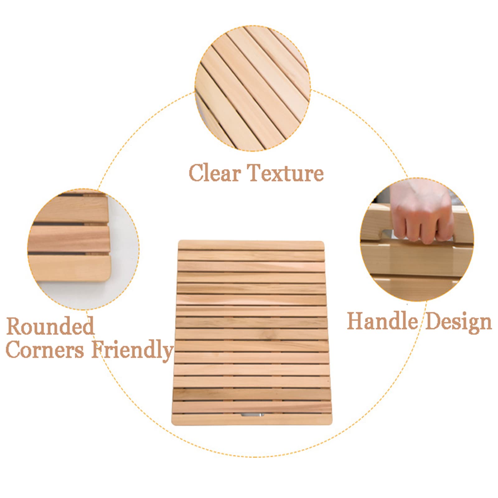 Premium Bamboo Bath Mat - Non-Slip Wooden Duckboard for Bathroom, Shower, Bathtub & Spa - Waterproof Large Floor Mat (30x43in) - Customizable Size - Perfect for Wet Areas, Sauna & Home Decor
