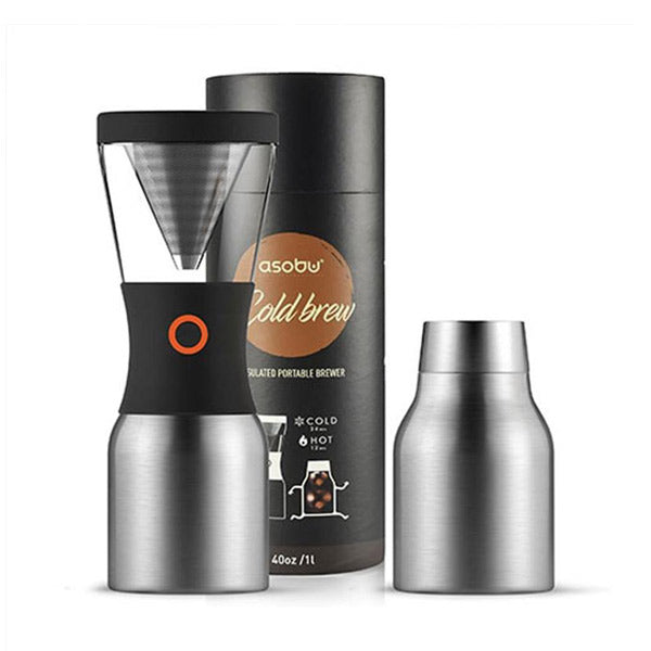 Premium Asobu Cold Brew Coffee Maker - Iced Coffee Maker with Glass Carafe & Stainless Steel Filter - Perfect for Home, Office & Outdoor Use