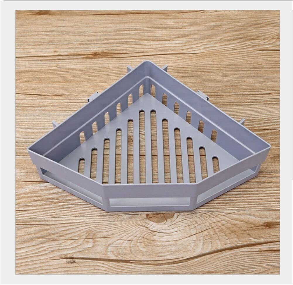 ONGHAHYIS Shower Organizer Shelf - Wall Mounted Triangular Shower Caddy, Bathroom Corner Storage Rack with Strong Suction Cups, Space Saving Bath Accessory Holder (Gray) - Perfect for Small Bathrooms, Apartments & Dorm Showers