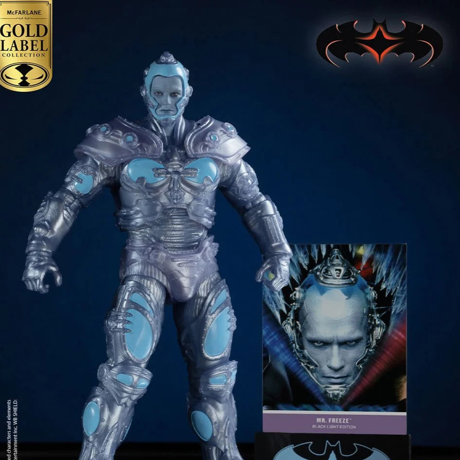 Mr. Freeze (Black Light) DC Multiverse Batman and Robin Gold Label 7-Inch Action Figure - Collectible Toy for Superhero Fans, Perfect for Display and Comic Book Themed Decor